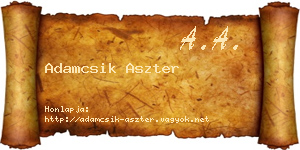 Adamcsik Aszter névjegykártya